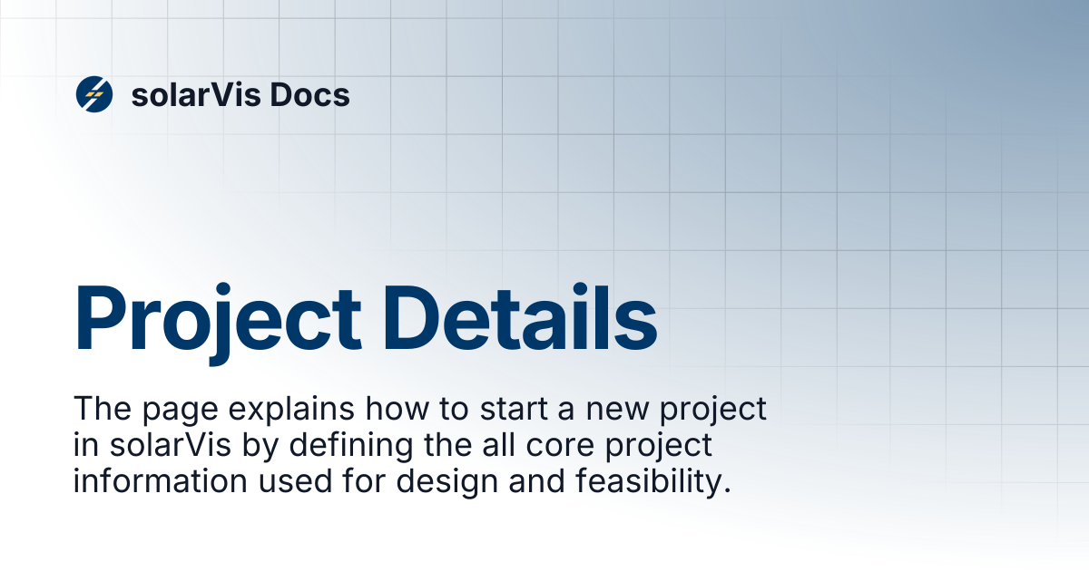 Project Details | solarVis Docs